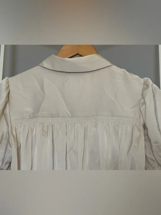 Calvin Klein Cream Short-Sleeve Button-Down Blouse NWT - Picture 13 of 16